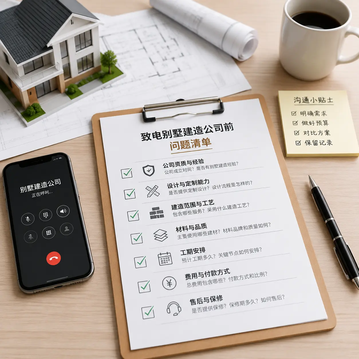 在独山拨打别墅建造公司电话前的准备工作